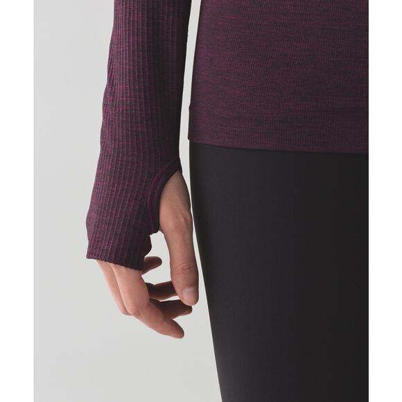 LULULEMON Swiftly Tech Long Sleeve Crew Plum Black Stretch Active Women's 6 - Picture 8 of 15